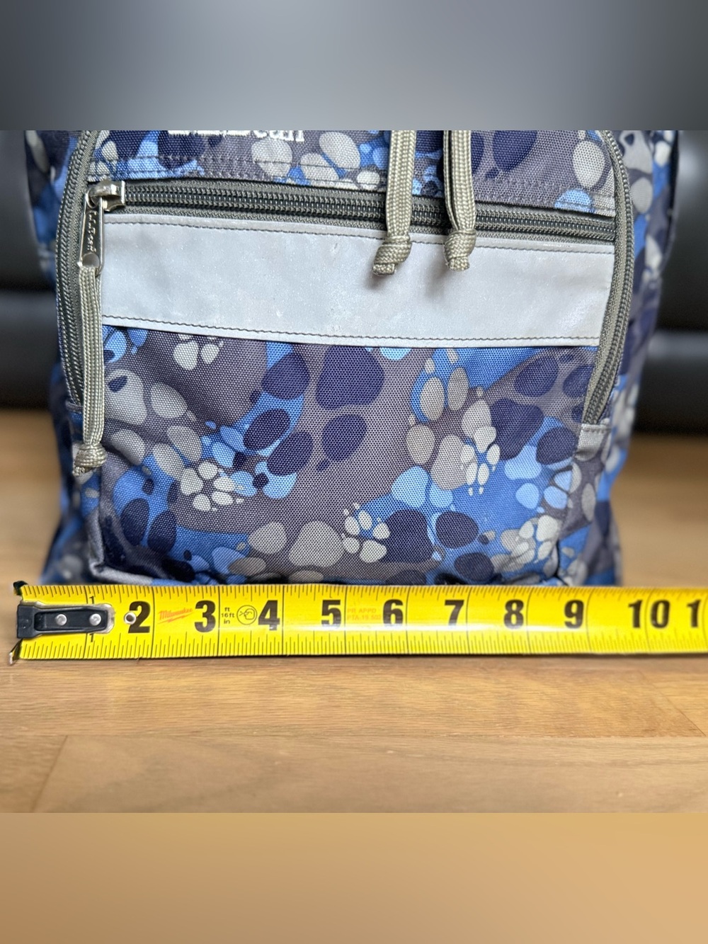 L.L.Bean Kids Backpack Blue Paw Print - Picture 6 of 8
